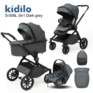 EN1888 &Reach 3-in-1 รถเข็นเด็ก Kidilo แบบพับได้ โครงอะลูมิเนียมน้ำหนักเบา ล้อ PU 3 มิติ รถเข็นเดินทาง - Product Image 3