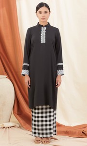 SIPO-Camiseta de algodón de manga larga con estampado Floral para mujer, ropa de moda con estampado elegante, bazu Kurung - Product Image 6