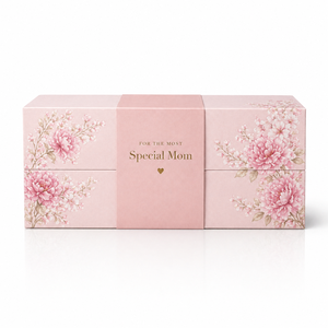 Caja de Regalo de Papel Rígido con Doble Puerta Abatible, Forro de Esponja, Laminado Mate, Funda de Papel Artístico para Ramo de Flores del Día de la Madre - Product Image 1
