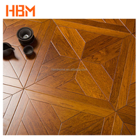 Dalles de parquet en bois artisanales avec motifs en marqueterie de chêne, installation par clips, design moderne pour chambre à coucher