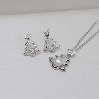 En gros, Ensemble de composants de bijoux DIY en forme de sapin de Noël, avec support vierge pour perles et broche en argent S925, pour colliers et boucles d'oreilles, destiné aux perles en vrac