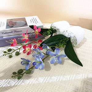 Cinq orchidées Phalaenopsis artificielles en pot de 37,5 cm, couleur jasmin doré, décoration de bureau - Product Image 3