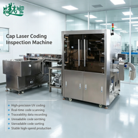 Machine de codage laser UV BMG entièrement automatique avec système de lecture de codes, inspection par vision et rejet pour bouchons de bouteilles de lait
