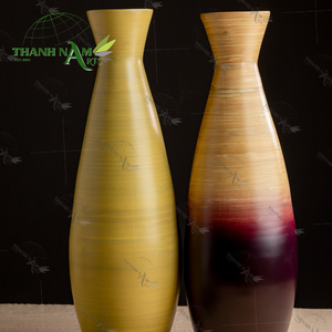 Grand vase en bambou artisanal décor de table de salon vase de sol naturel écologique pour la maison et la décoration commerciale - Product Image 4