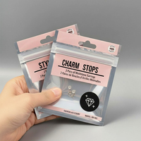 Sacs à fermeture éclair personnalisés, petits, holographiques, refermables, avec fenêtre transparente d'un côté, en plastique, pour bijoux