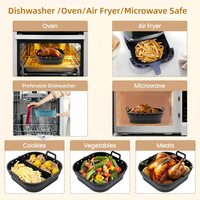 ODM&OEM 9" LFGB Multifonctionnel Antiadhésif Qualité Alimentaire Compatible Lave-Vaisselle Pliable Design Poré Carré Doublures en Silicone pour Friteuse à Air