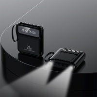 Batería Externa Portátil de Plástico de 20000 mAh con Carga Rápida de 10 W, Cuatro Cables Integrados y Logotipo Personalizable
