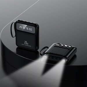 Batería Externa Portátil de Plástico de 20000 mAh con Carga Rápida de 10 W, Cuatro Cables Integrados y Logotipo Personalizable - Product Image 6