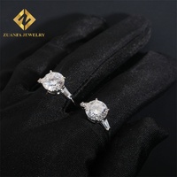 Grosir Pabrik 925 perak murni VVS cincin Moissanite untuk wanita Proposal cincin pernikahan