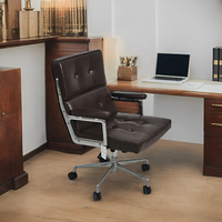 Silla de oficina de aleación de aluminio de altura ajustable plegable minimalista clásico Vintage Boss Light Luxury Home Computer Swivel