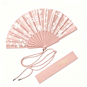 Ventaglio Portatile in Plastica da 23 cm con Cinghia, Personalizzabile con Stampa, Ventilatore Rinfrescante con Confezione Regalo per Gadget Promozionali - Product Image 1
