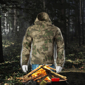 Men's Thin Camouflage Tactical Hooded <b>Jacket</b> <b>Waterproof</b> Softshell Outdoor <b>Parka</b> for Hiking Camping - Product Image 3