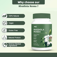 Suplemen Kapsul Ekstrak Rhodiola Rosea Label Pribadi OEM, Suplemen Herbal Vitamin Kelas Makanan