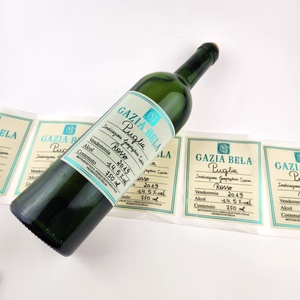 Custom Logo Hot Stamping Gold Printing Velvet Fabric Flocking Adhesive <b>Sticker</b> Packaging Labels for Wine <b>Bottle</b> - Product Image 3