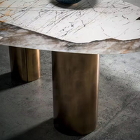 Gainsville Furniture Table de salle à manger légère de luxe en bois Table de salle à manger créative italienne de luxe moderne et minimaliste