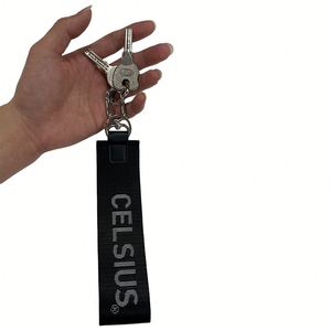 Never Lost Wristlet Keychain Nylon Woven Jacquard Webbing Short <b>Lanyard</b> Metal Buckle Keychain for Car Motorcycle - Product Image 1