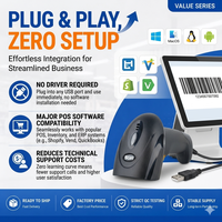 Escáner de Códigos QR de Lectura Rápida con Interfaz USB Inalámbrica para Pagos y Logística, en Stock