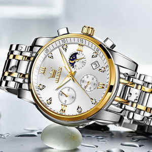 Top marque OLEVS 2858 montre de mode pour hommes Quartz en acier inoxydable étanche montres de sport Relogio Masculino - Product Image 2