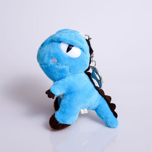 M290 Ins mignon <span class=keywords><strong>Wang</strong></span> Chenyi le même petit dinosaure porte-clés pendentif poupée 4 pouces t-rex buck tooth peluche jouet porte-clés - Product Image 5