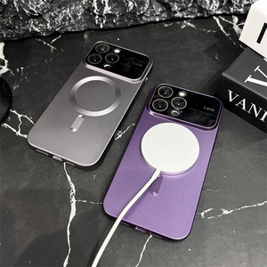 Funda de teléfono con carga inalámbrica magnética para <span class=keywords><strong>iPhone</strong></span> 15 <span class=keywords><strong>Pro</strong></span> <span class=keywords><strong>Max</strong></span> 14 13 12 <span class=keywords><strong>11</strong></span> <span class=keywords><strong>Pro</strong></span> <span class=keywords><strong>Max</strong></span> Plus, funda de ventana grande de silicona mate sólida - Product Image 2