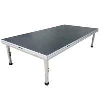 Plateforme de scène modulaire portable en aluminium, hauteur réglable, design carré et rond, pour mariages, concerts, défilés de mode et événements
