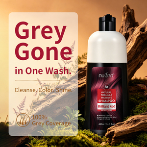 Shampoo <span class=keywords><strong>colorant</strong></span> capillaire à formule à base de plantes NUSPA Private Label, nettoyage doux, couverture rapide, couleur rouge, pour femmes et hommes - Product Image 2