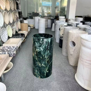 Lavabo con Pedestal de Mármol Verde de Diseño Personalizado, Decoración de Baño de Lujo - Product Image 1