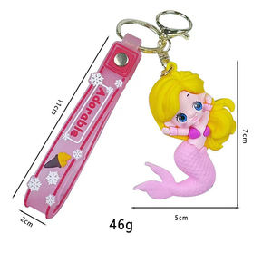 Venta al por mayor de dibujos animados sirena PVC llavero colgante lindo muñeca Dar llavero bolsa encanto - Product Image 6