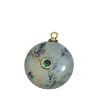 Nouveautés Stone Charm Europe US : Pierres Naturelles Lapis Lazuli, Quartz Fraise, Howlite, Zircon avec Design Incrusté et Cercle en Fer – Prêt à l'emploi