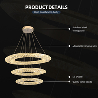Lustre rond en cristal de luxe de lumières pendantes de décor à la maison d'hôtel de salon économiseur d'énergie