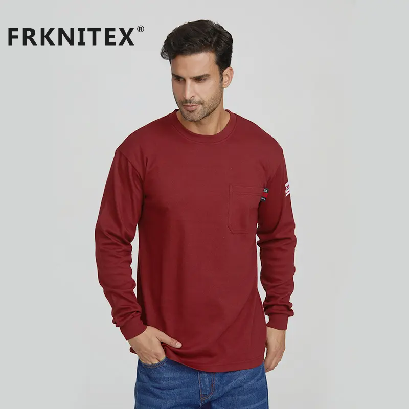 FRKNITEX toptan UL erkek 100% pamuklu iş tulumu frc yaka iş elbisesi kaynakçı t-shirt logo iş için