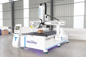 济南TechPro数控铣床4*8英尺1325 Atc数控木工铣床，用于MDF切割、木制家具和门板制作 - Product Image 2