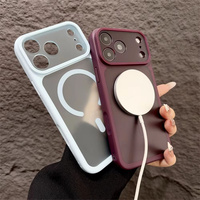 Coque de téléphone magnétique givrée translucide pour iPhone 18 Pro Max 17 16 Pro 15 14 13, compatible avec la charge sans fil et antichoc