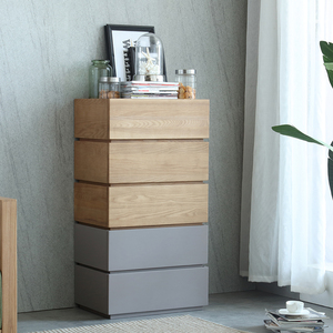 Legno massello legno stretto comò cassettiera cassettiera fai da te impilabile alto verticale organizzatore unità soggiorno camera da letto mobili - Product Image 2