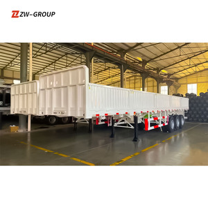 ZW Group 3 Axle 40Ft Drop Side Sidewall Semi Remolque para transporte de carga a granel Nigeria - Product Image 1