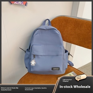 Nhà Máy Trực Tiếp Mini Hàn Quốc Phong Cách Unisex Sinh Viên Ba Lô Đơn Giản Tất Cả Các Trận Đấu Không Thấm Nước Dây Kéo <span class=keywords><strong>Nylon</strong></span> Phong Cách 15-Inch Đệm Không Khí - Product Image 3