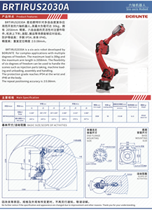 BRTIRUS2030A Arm Span 2058mm Load Capacity 30KG PLC Hydraulic/Pneumatic Industrial Palletizer <b>Wrap</b> Robot Motor IP54 - Product Image 3