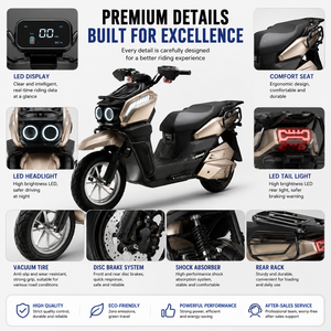 Motocicleta Deportiva de Alta Velocidad para Adultos, Scooter Todoterreno de Carreras, Batería de Litio de 72v, Potente Bicicleta Eléctrica Digital Tanke Our - Product Image 5
