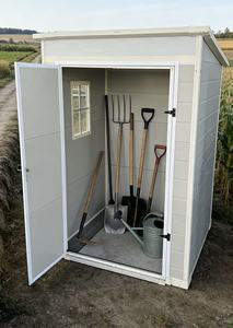 Abri de jardin en PP avec double <span class=keywords><strong>porte</strong></span>, capacité 5x5 pieds, écologique, pour extérieur, avec éclairage et ventilation - Product Image 4