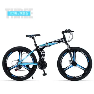 24 26 Inch Variable Speed Shock-absorbing Folding Bicycle for Men Women High Quality Steel Construction Mountain Biking