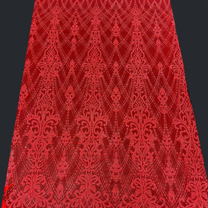 Trung Quốc bán buôn màu váy cưới long lanh pha lê sequin vải lưới hạt buổi tối ăn mặc ren vải - Product Image 3