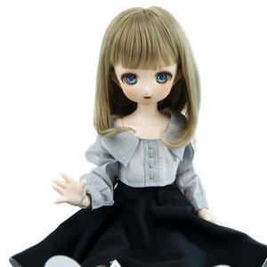 Peluca de cabello rubio con flequillo para niños y adultos, juguete de <span class=keywords><strong>muñeca</strong></span> de juguete adecuado para 1/3, 1/4, 1/6, 1/8, 22cm a 24 cabeza, de perímetro, BJD - Product Image 2