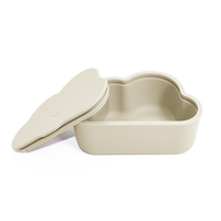 Silicone snackbox met schattig wolkvormig design, voedselveilig, lekvrij, voor baby's, met aangepaste logo's.