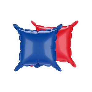 Globos Cuadrados Bicolor Rojo y Azul de 60 cm para Fiestas, Paquete de 12 Unidades - Product Image 1