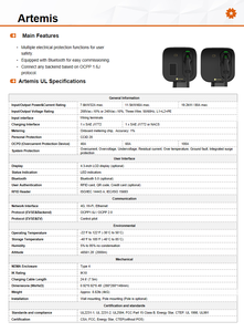 Borne de recharge murale EU Premium 32A AC 7-11-22kW Type 2 pour VE, chargeur haute puissance OCPP 5m, nouvelle version IP65 4G/WiFi - Product Image 1