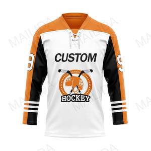 Ice Hockey <strong>Jersey</strong> OEM <strong>Blue</strong> and White Bird Eye Mesh Hockey <strong>Jersey</strong> Customizable Tackle Twill Embroidery Ice Hockey Uniform - Product Image 3