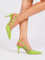 1208-1 Sur Mesure d'Usine Sandales à Talons Aiguilles Pointus Simples et Tendance pour Femmes, à Contrefort Ouvert et Talons Pleins pour Usage Extérieur