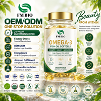 Vente en gros de gélules d'huile de poisson oméga 3, huile de poisson de haute mer purifiée avec EPA et DHA, service de fabrication OEM ODM sous marque privée