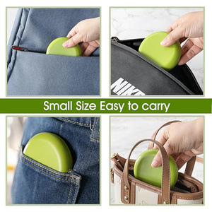 Estuche Redondo Verde para Dentaduras Postizas, Caja Magnética para Retenedores, Estuche de Almacenamiento para Alineadores con Espejo, Estuche de Viaje para Higiene Bucal - Product Image 3