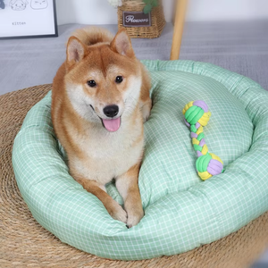 Estera moderna ecológica de fibra de bambú para mascotas, cama de verano transpirable para perros y gatos, uso en interiores y exteriores, cartón de cuero de felpa - Product Image 2